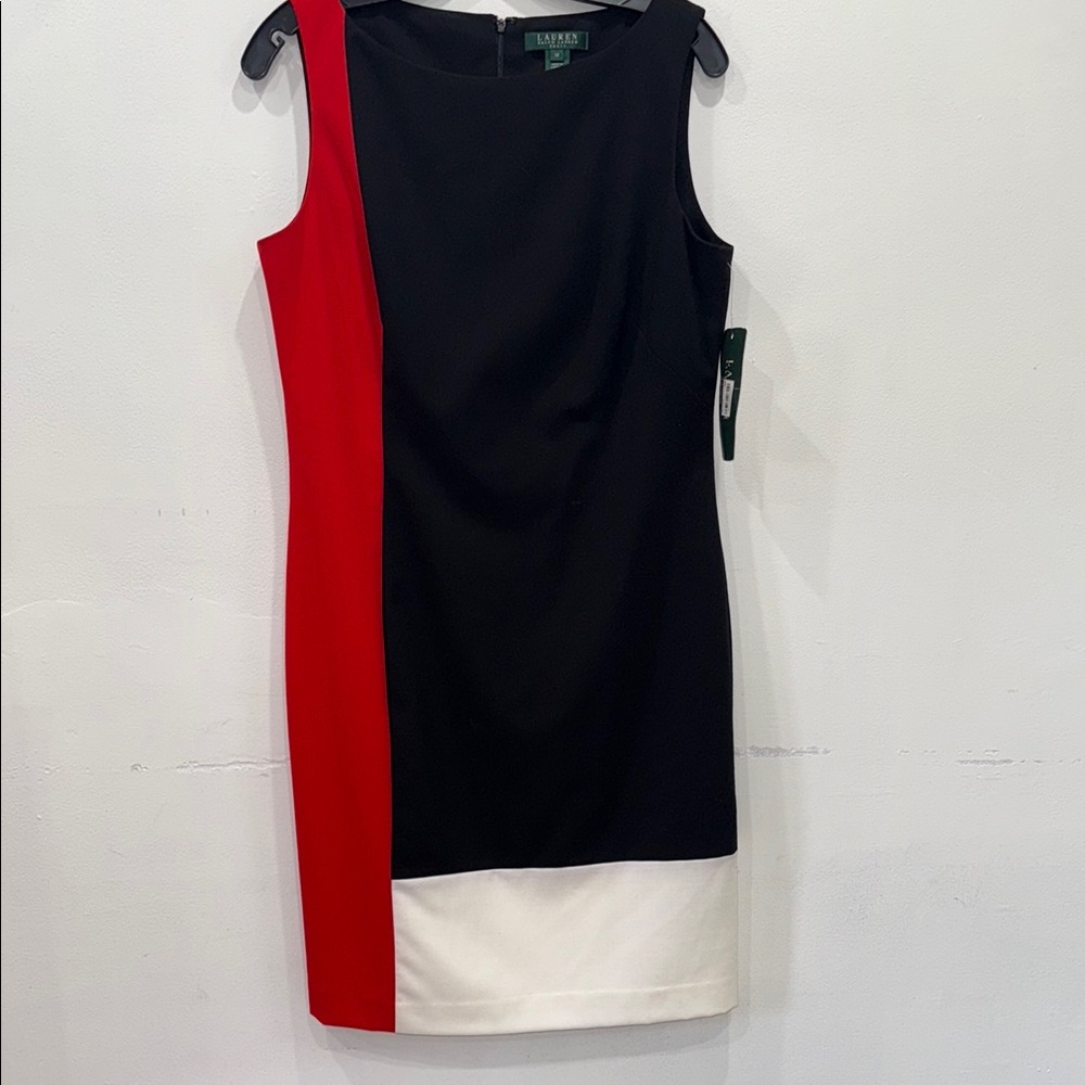 Lauren Ralph Lauren size 12  Red and Black Sheath Mini Dress